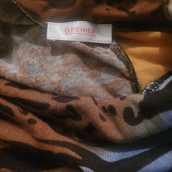 Le Grenier Multi Patterned Animal Print Cowl Neck Sweater S - Picture 7 of 7